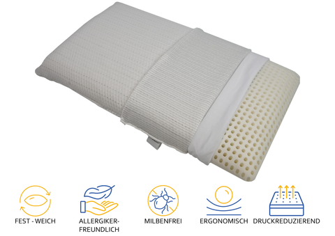 Schlafkissen - Geruchlos - 70x39x10 cm+ Gratis Baumwollüberzug