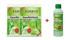 BAMBUS - 2er Set Geschirrtuch 60 x 40 cm + 1 Kraftreiniger 250 ml GRATIS - Mape Shop